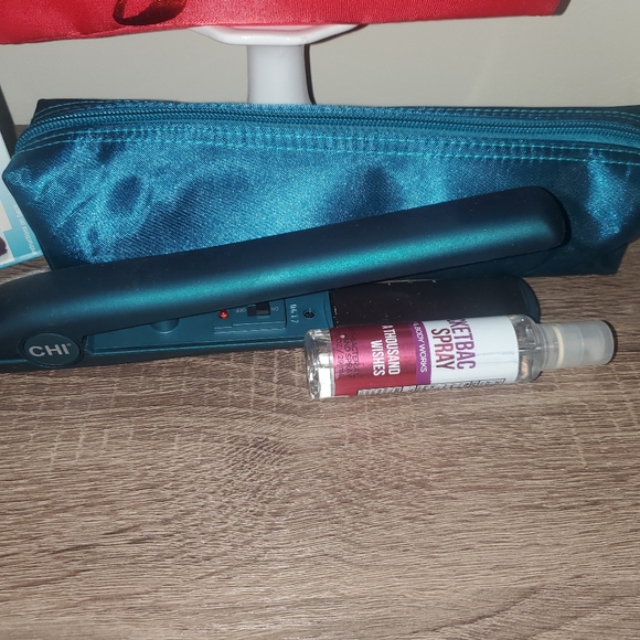NIB Victoria Secret Red Make up bag. Mini chi straightener. NIB Pompadour Comb